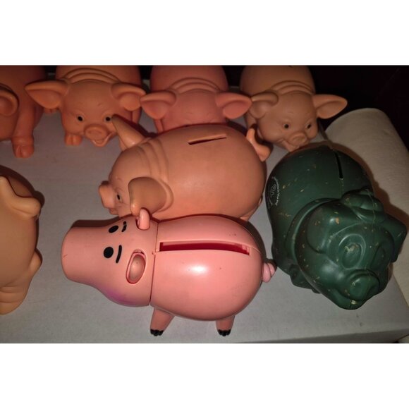 Count Save Piggy Banks Lot of 8 Pig Coins - Picture 4 of 9